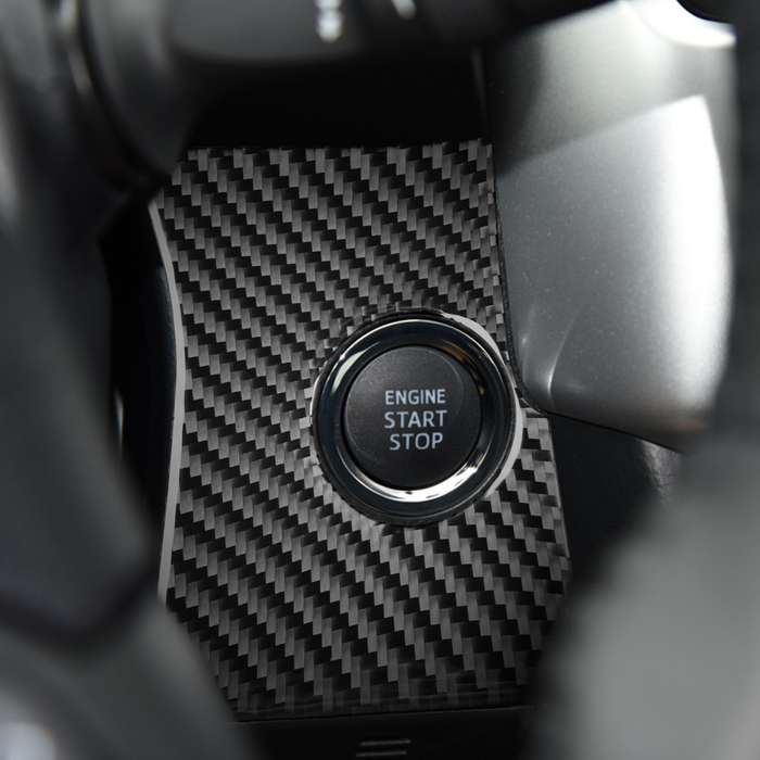 Car Carbon Fiber Ignition Switch Panel Decorative Sticker for Toyota Highlander 2014-2019, Left Driv