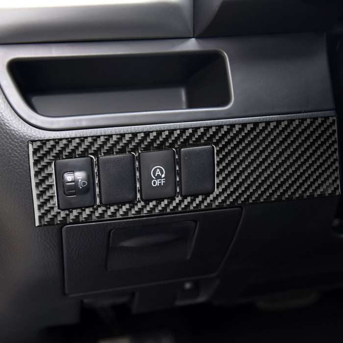 Car Carbon Fiber Headlight Adjustment Switch Panel Decorative Sticker for Toyota Highlander 201