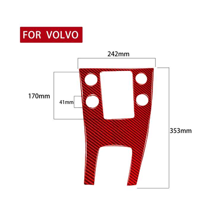 Car Carbon Fiber Central Control Panel Decorative Sticker for Volvo V60 2010-2017, Right Drive(Red)