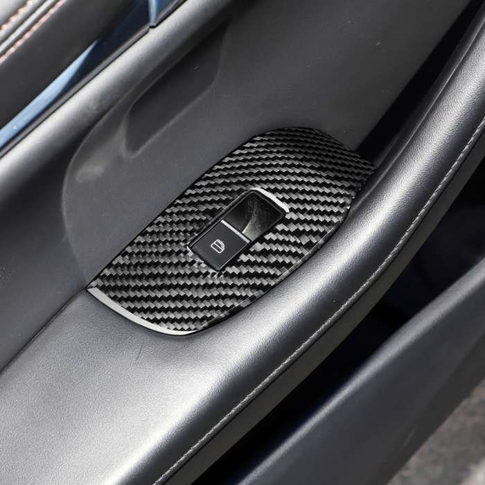 7 in 1 Car Carbon Fiber Window Lift Panel Decorative Sticker for Mazda 3 Axela 2020, Right Driv