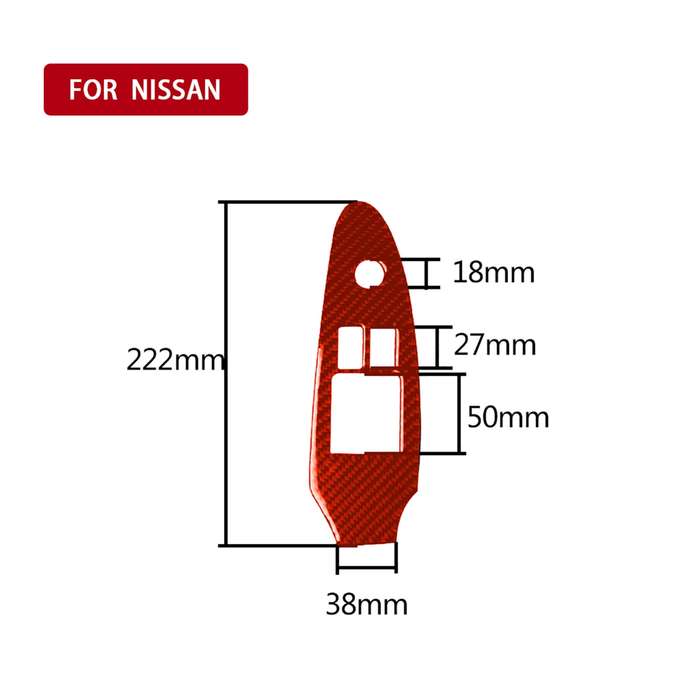 Car Carbon Fiber Main Driving Side Door Lift Control Decorative Sticker for Nissan 370Z / Z34 2009-,