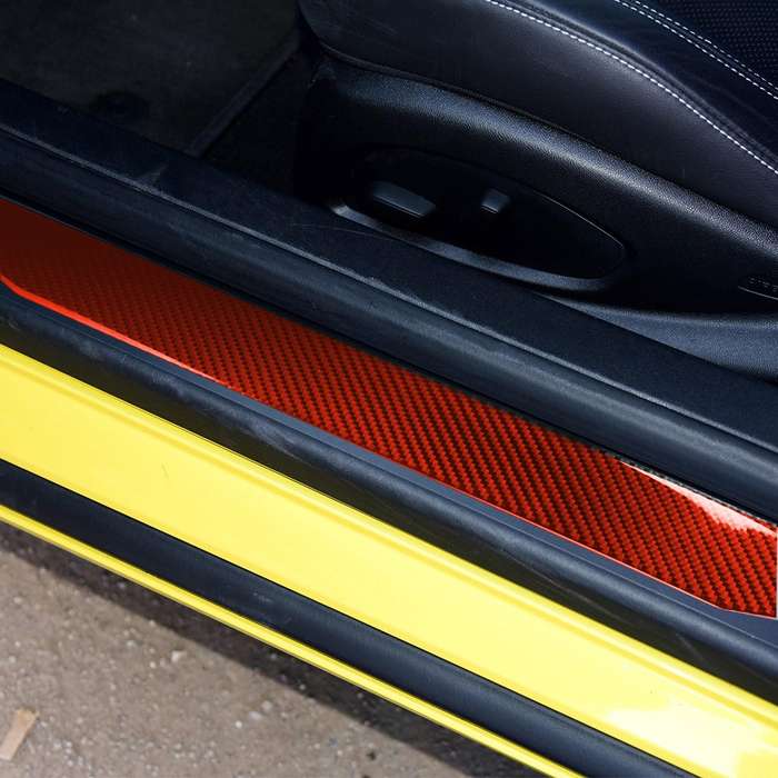 Car Carbon Fiber Welcome Pedal Panel Decorative Sticker for Chevrolet Camaro 2017-2019, Left and Rig