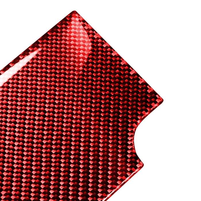 Car Carbon Fiber Central Control Instrument Decorative Sticker for Porsche Panamera, Left Drive (Red