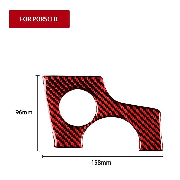 Car Carbon Fiber Key Hole Decorative Sticker for Porsche Panamera, Left Drive (Red)