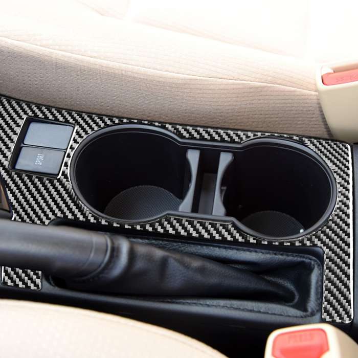 Car Carbon Fiber Rear Water Cup Holder Panel A Decorative Sticker for Toyota Corolla / Levin 2014-20