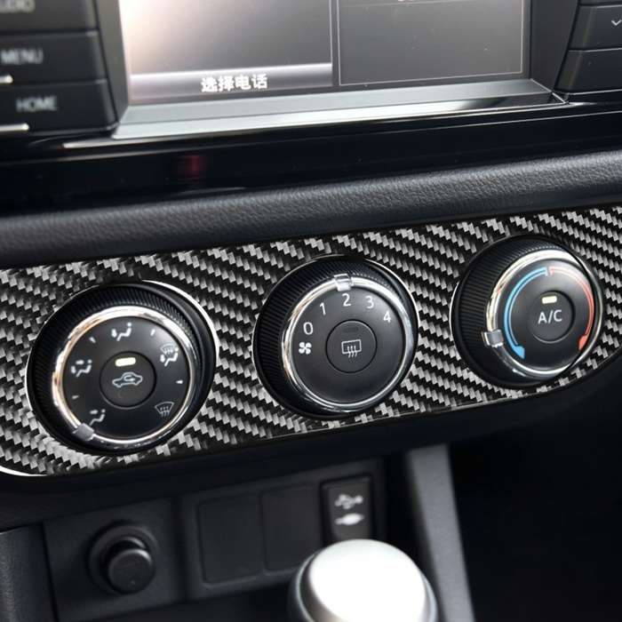 Car Carbon Fiber Air Conditioning Switch Panel Decorative Sticker for Toyota Corolla / Levin 2014-20
