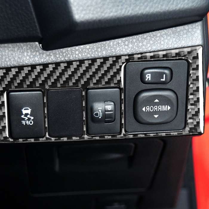 Car Carbon Fiber Headlight Switch Decorative Sticker for Toyota Corolla / Levin 2014-2018, Right Dri