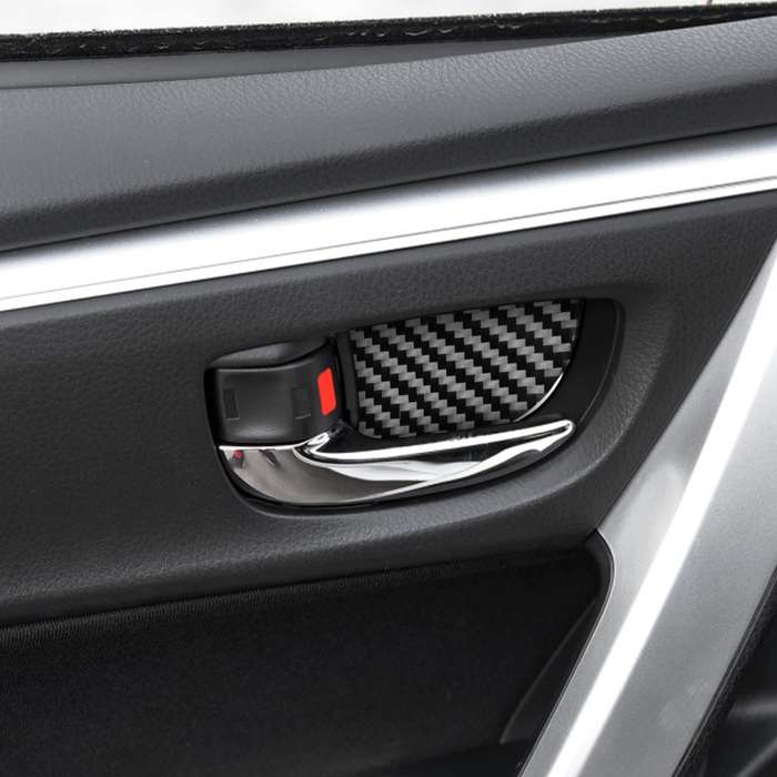 Car Carbon Fiber Inner Door Bowl Decorative Sticker for Toyota Corolla / Levin 2014-2018, Left and R