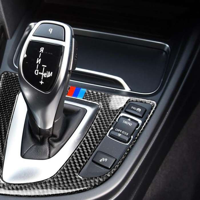 Three Color Carbon Fiber Car Gear Panel Decorative Sticker for BMW (F30) 2013-2017 / (F34) 2013-2017