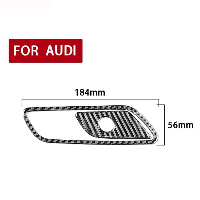 Car Carbon Fiber Front Passenger Seat Storage Box Switch Decorative Sticker for Audi A6L / A7 2019-,