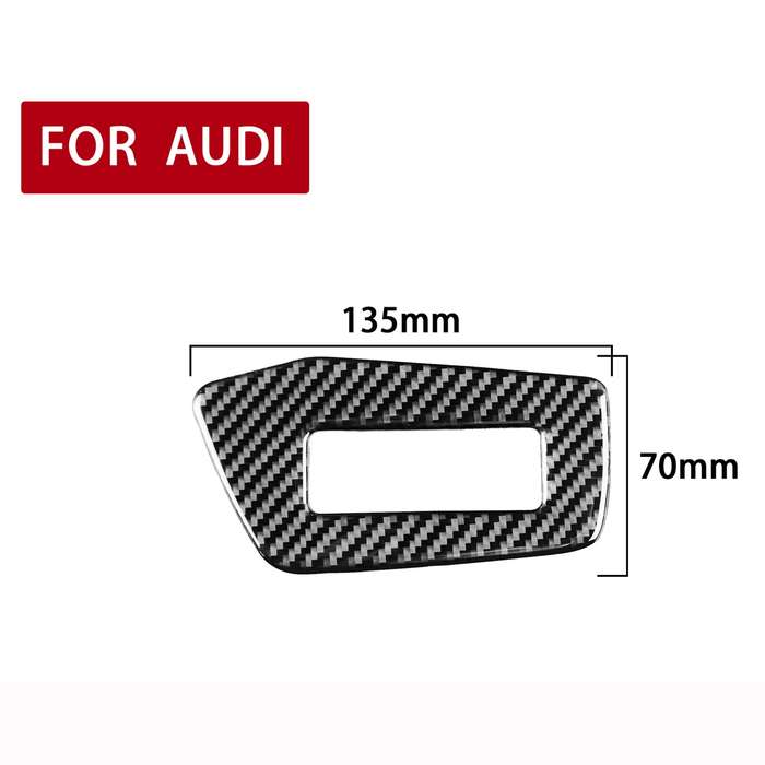 Car Carbon Fiber Headlight Switch Decorative Sticker for Audi A6L / A7 2019-, Right Drive