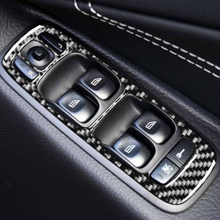 Car Carbon Fiber Window Lift B Decorative Sticker for Volvo XC90 2008-2014, Right Drive
