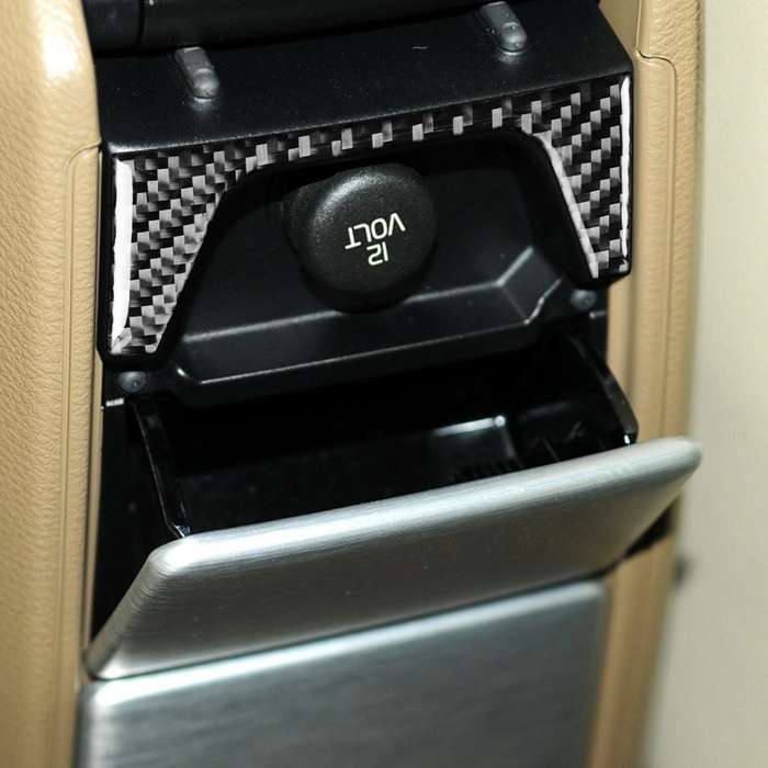 Car Carbon Fiber Rear Control Panel Decorative Sticker for Volvo XC90 2003-2014, Left and Right Driv