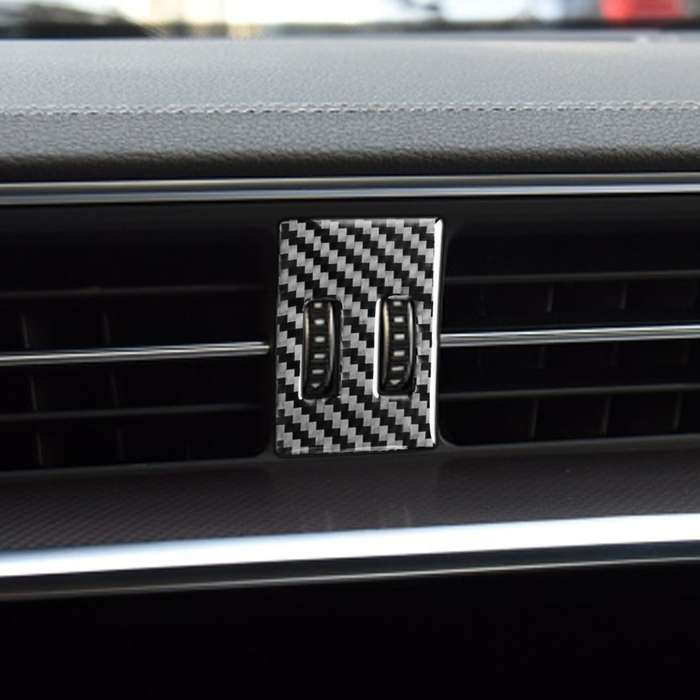 Car Carbon Fiber Air Conditioning Knob Decorative Sticker for Audi A6L / A7 2019-, Left Drive