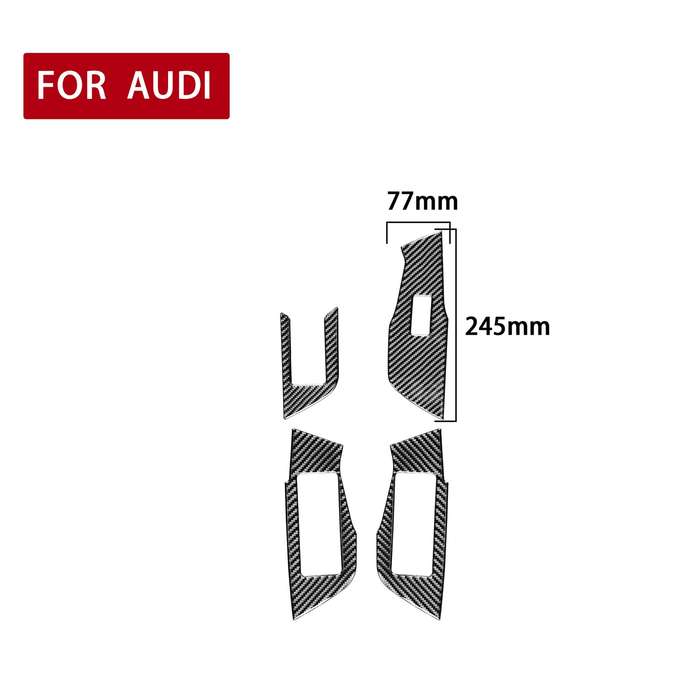 Car Carbon Fiber Window Glass Lift Decorative Sticker for Audi A6L / A7 2019-, Left Drive