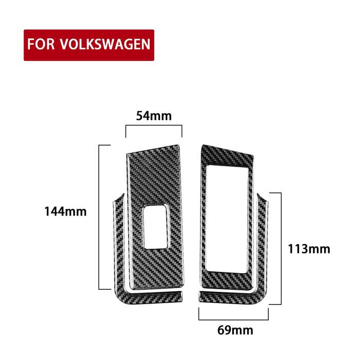 Car Carbon Fiber Glass Lift Panel Decorative Sticker for Volkswagen Beetle 2012-2019, Left Drive