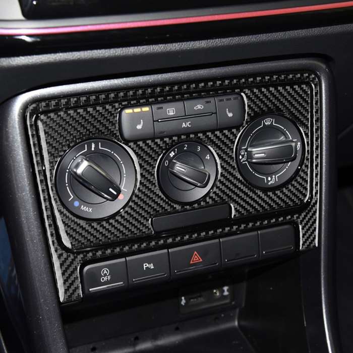Car Carbon Fiber Air Conditioning CD Panel Decorative Sticker for Volkswagen Beetle 2012-2019, Left
