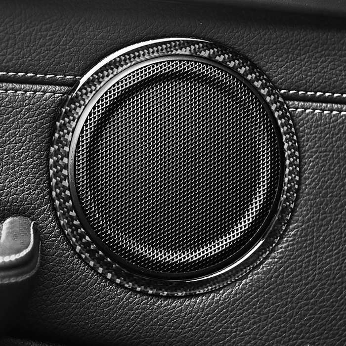 2 PCS Car Carbon Fiber Horn Ring Solid Color Decorative Sticker for BMW G01 X3 2018-2020 / G02 X4 20