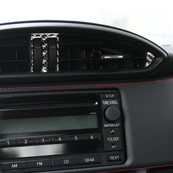 3 in 1 Car Carbon Fiber Central Air Outlet Decorative Sticker for Subaru BRZ / Toyota 86 2017-2019,