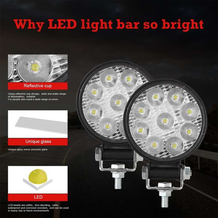 D0035 6.3W 10-30V DC 6000K 3 inch 9 LEDs Circle Offroad Truck Car Driving Light Spotlight Work Light