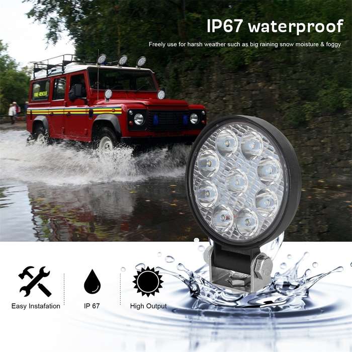 D0035 6.3W 10-30V DC 6000K 3 inch 9 LEDs Circle Offroad Truck Car Driving Light Spotlight Work Light