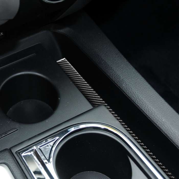 Carbon Fiber Car Central Control Cup Holder Slot Mat Decorative Sticker for Toyota Tundra 2014-2018,