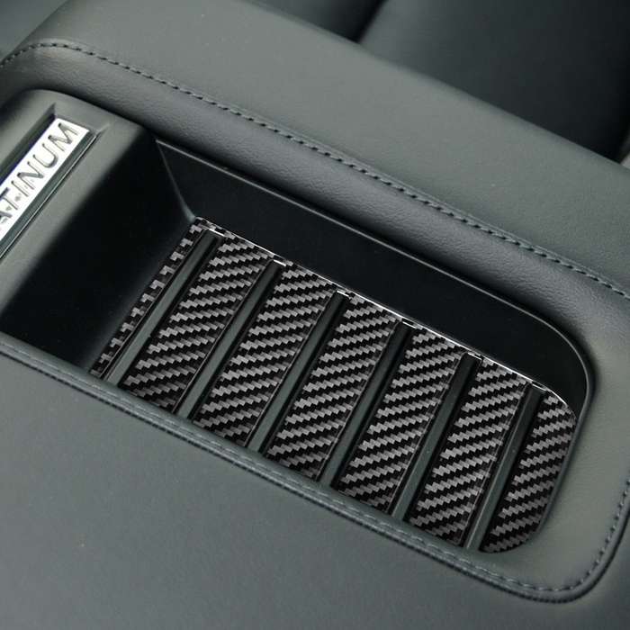Carbon Fiber Car Armrest Box Slot Pad Decorative Sticker for Toyota Tundra 2014-2018, Left Right Dri