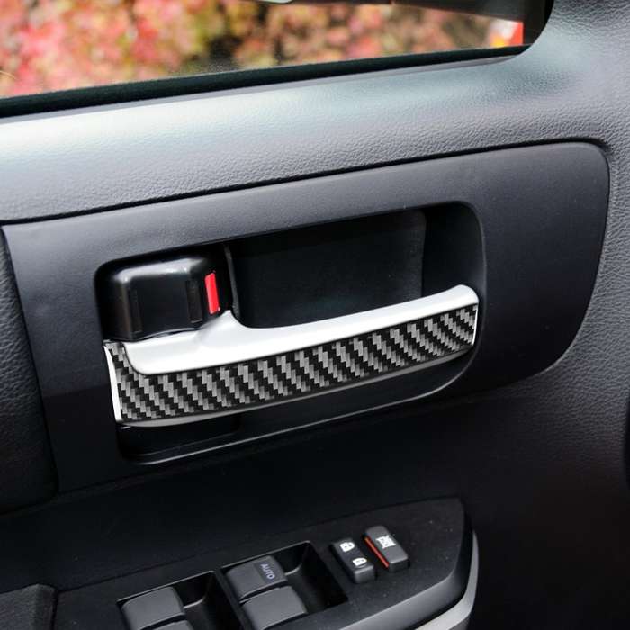 4 PCS / Set Carbon Fiber Car Inner Handle Decorative Sticker for Toyota Tundra 2014-2018, Left Right