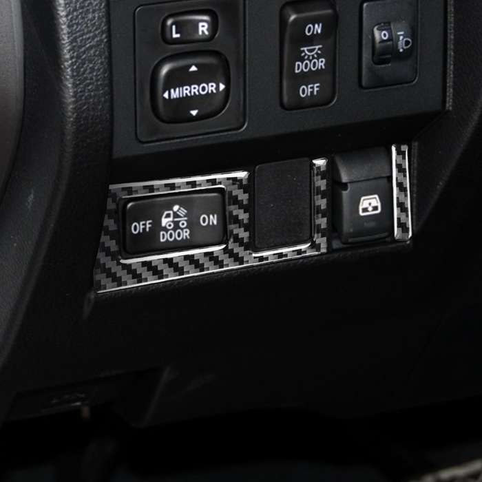 2 PCS / Set Carbon Fiber Car Headlight Switch Ring Decorative Sticker for Toyota Tundra 2014-2018, L