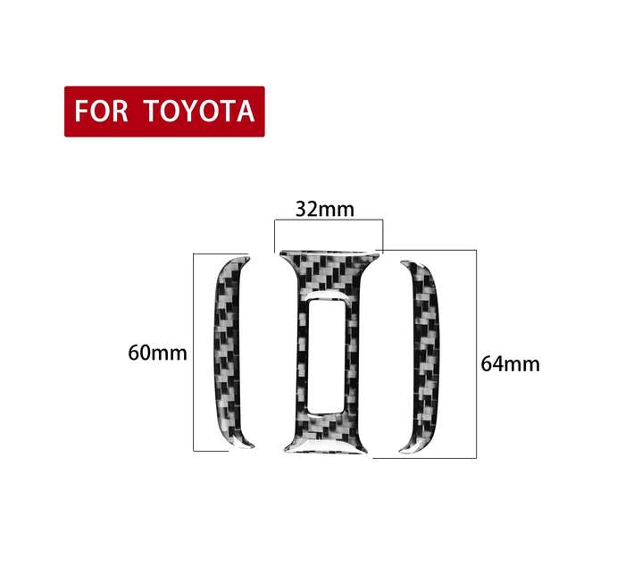 3 PCS / Set Carbon Fiber Car Rear Air Outlet Decorative Sticker for Toyota 4Runner 2010-2020