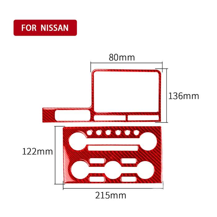 2 PCS / Set Carbon Fiber Car Navigation Instrument Decorative Sticker for Nissan GTR R35 2008-2016,