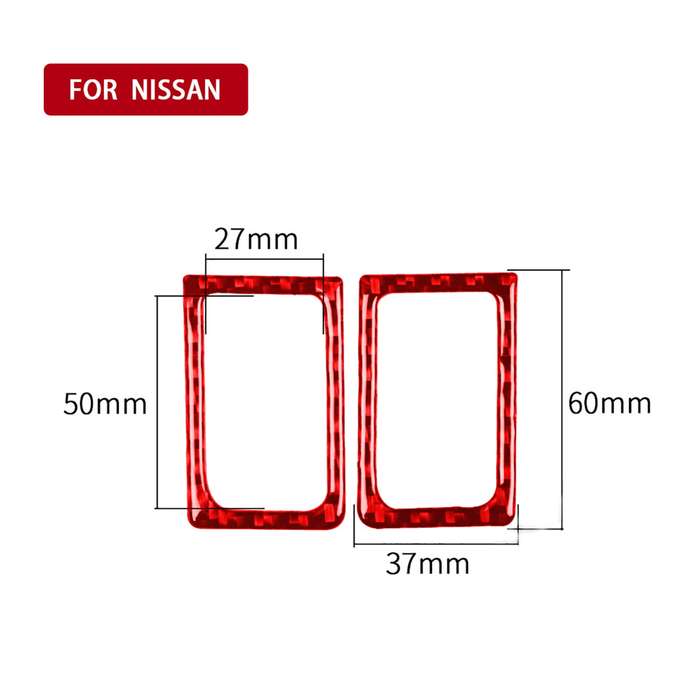 2 PCS / Set Carbon Fiber Car Left Right Door Lock Decorative Sticker for Nissan GTR R35 2008-2020, L