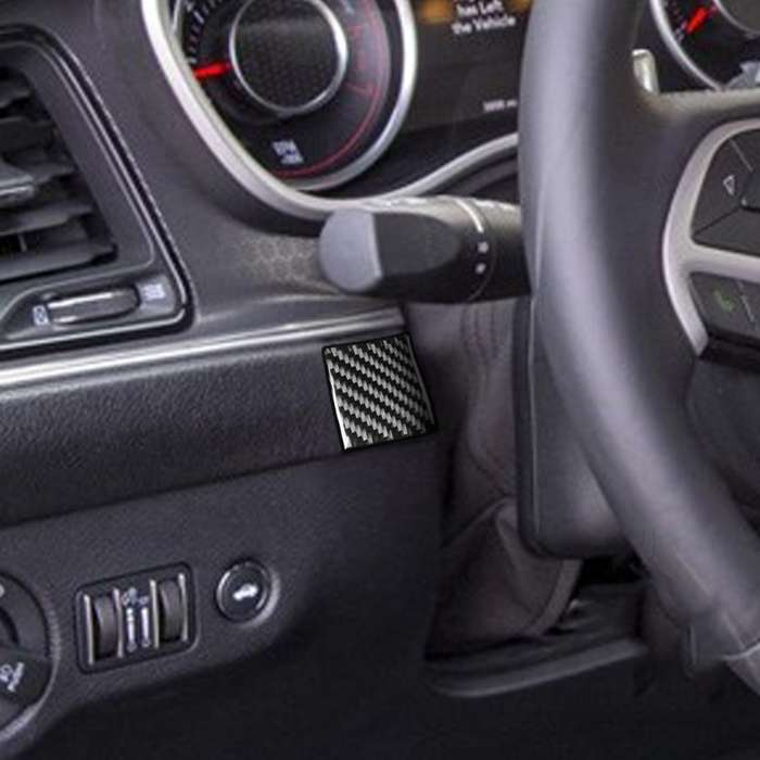 Carbon Fiber Car Steering Wheel Left Right Side Decorative Sticker for Dodge Challenger 2015 to Now,
