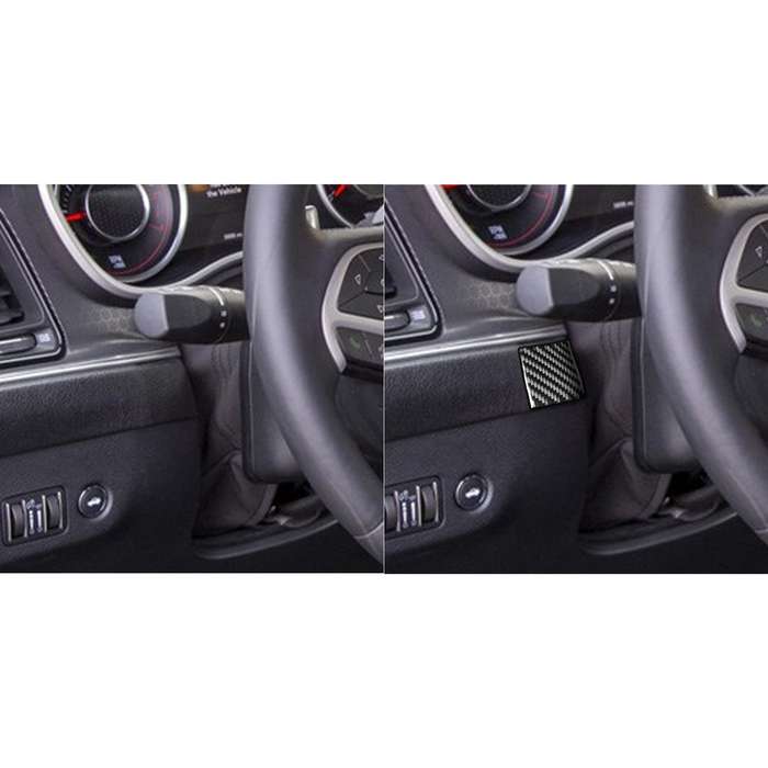 Carbon Fiber Car Steering Wheel Left Right Side Decorative Sticker for Dodge Challenger 2015 to Now,