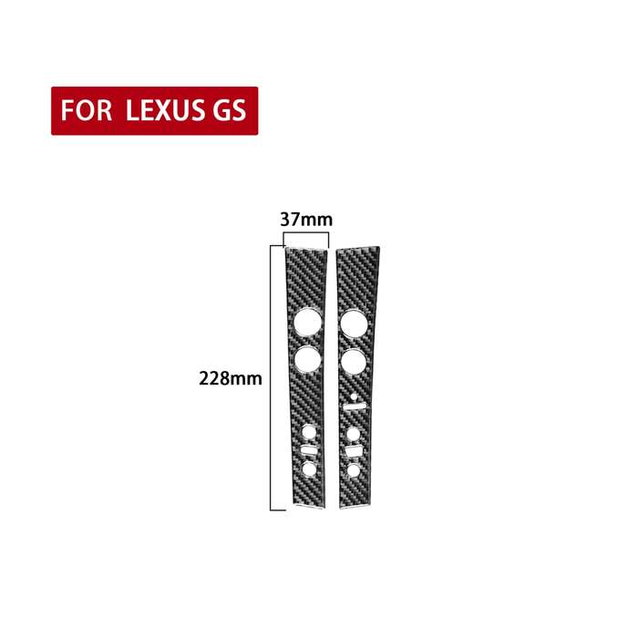 2 PCS / Set Carbon Fiber Car Central Control Panel A Version Decorative Sticker for Lexus GS 2006-20