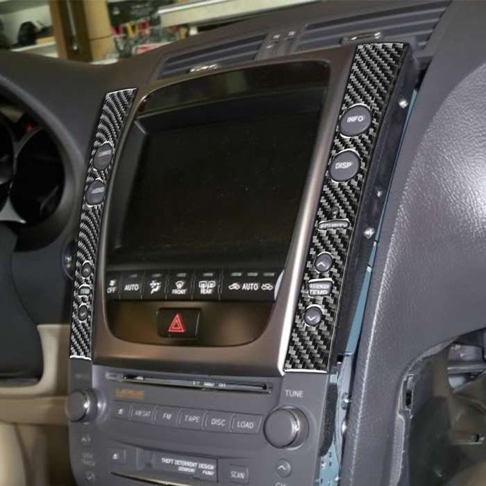 2 PCS / Set Carbon Fiber Car Central Control Panel A Version Decorative Sticker for Lexus GS 2006-20