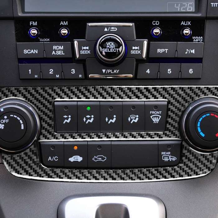 2 PCS / Set Carbon Fiber Car Central Control CD Volume Switch Frame Decorative Sticker for Honda CRV