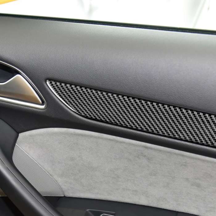 4 PCS / Set Carbon Fiber Car Interior Door Trim Decorative Sticker for Audi Q3 2013-2018,Left and Ri