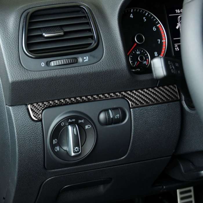 3 PCS / Set Carbon Fiber Car Dashboard Strip Decorative Sticker for Volkswagen Scirocco 2009-2016,Le