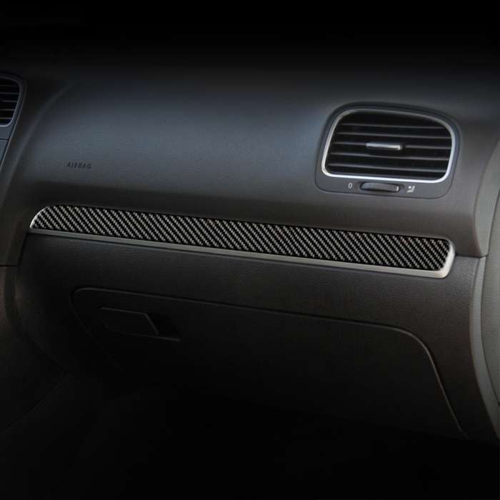 Carbon Fiber Car Central Control Strip Decorative Sticker for Volkswagen Golf 6 2008-2012, Left Driv