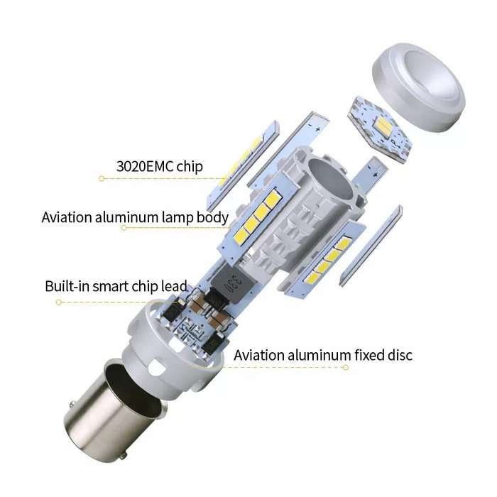 2pcs 1156 IC12-28V / 16.68W / 1.39A Car 3020EMC-26 Constant Current Wide Voltage Turn Signal Light (