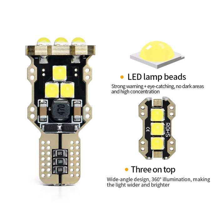 4pcs T15 DC12V / 1.5W / 0.13A / 540LM Car Decoding Reversing Light 9LEDs SMD-3030 Lamp Beads