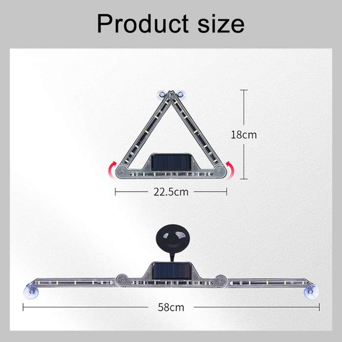 Car Triangular Light Warning Sign Solar Charging Strobe Emergency Ranger Light (Colorful Light)