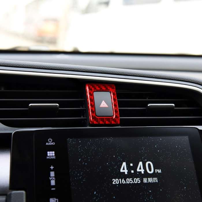 Car Carbon Fiber Double Flash Light Decorative Sticker for Honda Tenth Generation Civic 2016-2019, L