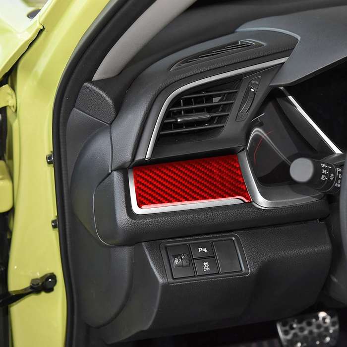 Car Carbon Fiber Central Control Left Decorative Sticker for Honda Tenth Generation Civic 2016-2019,