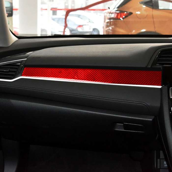 Car Carbon Fiber Central Control Decorative Sticker for Honda Tenth Generation Civic 2016-2019, Righ