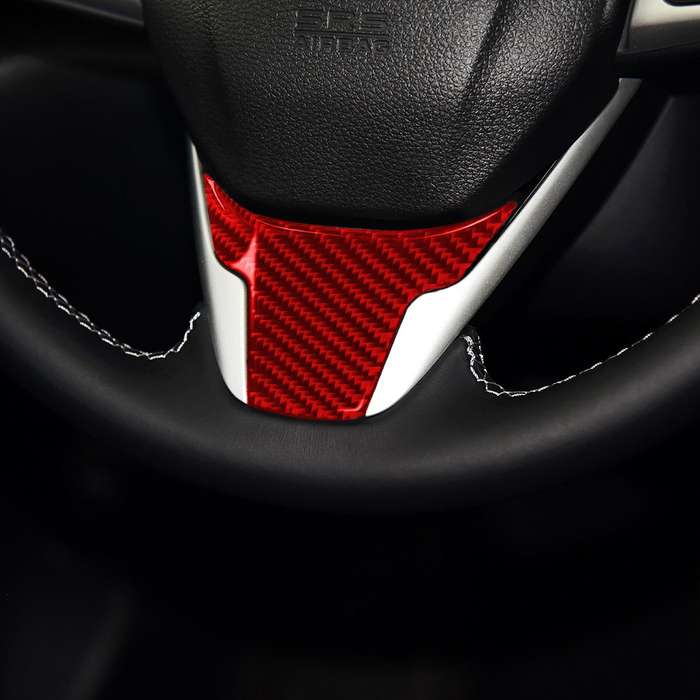 Car Carbon Fiber Steering Wheel Decorative Sticker for Honda Tenth Generation Civic 2016-2019, Left