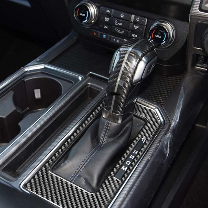 Car Carbon Fiber Gear Panel B Decorative Sticker for Ford F150 2017-2020, Right Drive