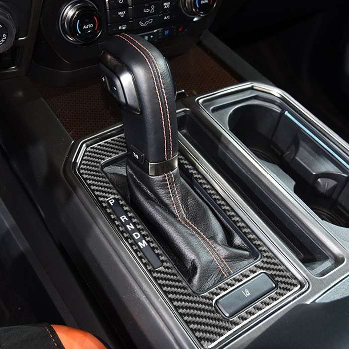 Car Carbon Fiber Gear Panel A Decorative Sticker for Ford F150 2017-2020, Left Drive