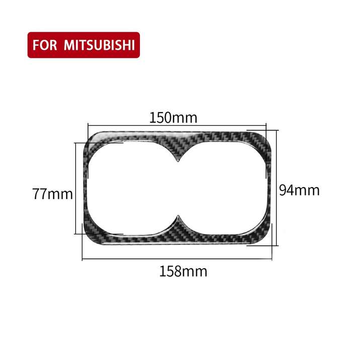 Car Carbon Fiber Rear Center Armrest Cup Holder Decorative Sticker for Mitsubishi Lancer EVO 2008-20
